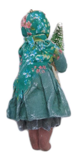 Ватная елочная игрушка "Медведица с елочкой" 15 см. арт. 684338