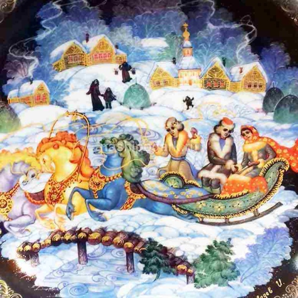 Тарелка сувенирная "Зимняя Тройка" 20х20см Арт. 270219332