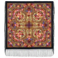 Многоцветный платок 148 см. из уплотненной шерстяной ткани "Счастливица", вид 16,  арт. 1122-16 Москва