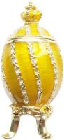 картинка Яйцо пасхальное "Витое малое с короной" со стразами, цвет золотой 3,5 см. арт. HE0222010 