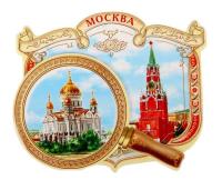  Магнит многослойный с лупой «Москва» арт. 1436273 магазин сувениров Наши подарки