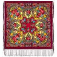 Многоцветный платок 148 см. из уплотненной шерстяной ткани  "Времена года. Лето", вид 6, арт. 707-6 Москва