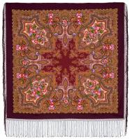 Многоцветный платок 148 см. из уплотненной шерстяной ткани  "Юлия", вид 7. арт. 1230-7 Москва