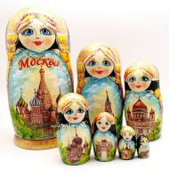 Матрешка "Москва" 7 мест 21 см. арт. 9863311  Наши подарки