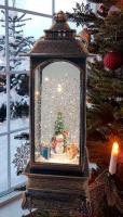 Фонарь новогодний с эфектом снегопада  "Снеговик" 27 см. арт. 574432