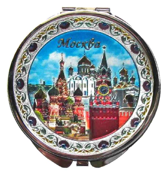 Зеркало "Москва" с фольгированной вставкой, диаметр 7 см арт. 89967655