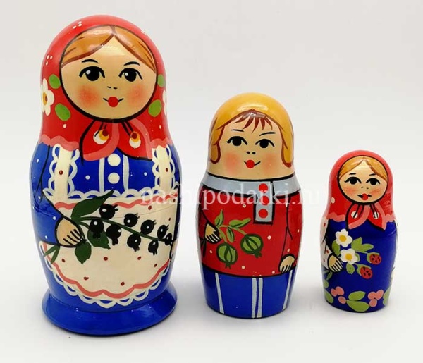 Матрёшка Сергиево-посадская 3 куклы 10 см. арт.7765311