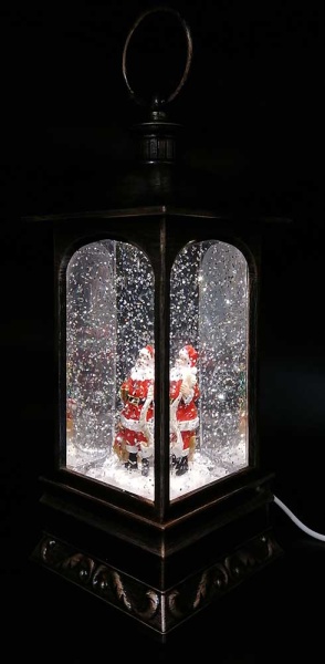 Фонарь новый год LED с эффектом снегопада 10,5х27 cм. арт. 697534