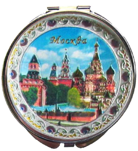 Зеркало "Москва" с фольгированной вставкой, диаметр 7 см арт. 87955444