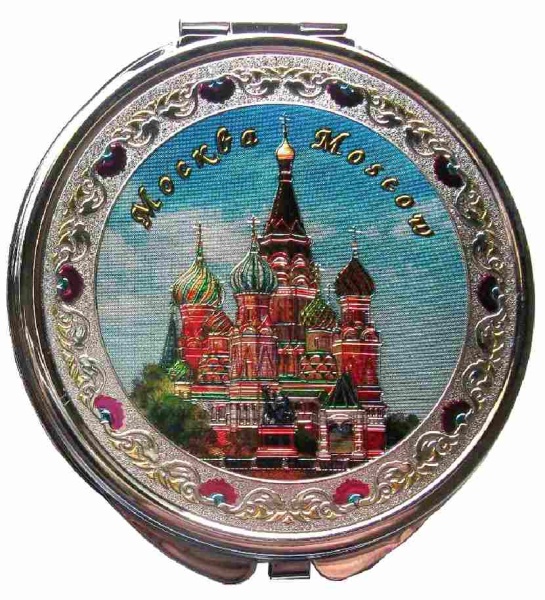 Зеркало "Москва" с фольгированной вставкой, диаметр 7 см арт 9797655