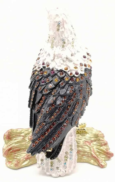 Шкатулка ажурная "Белый орёл на ветке"  12 см. арт. T69028 