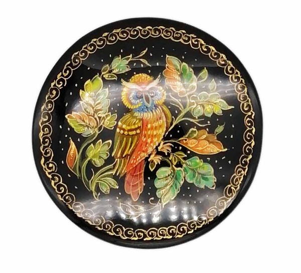Шкатулка Птицы в орнаменте "Сова" 6х3см. арт. 546228