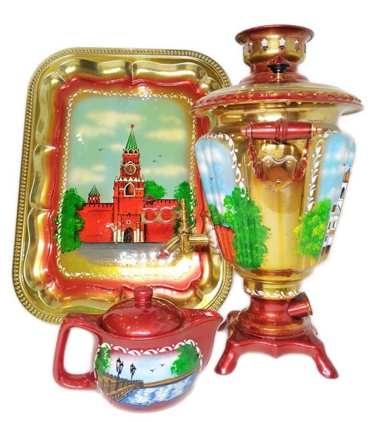 Самовар электрический набор с росписью 3 литра "Москва" арт. 8722622 