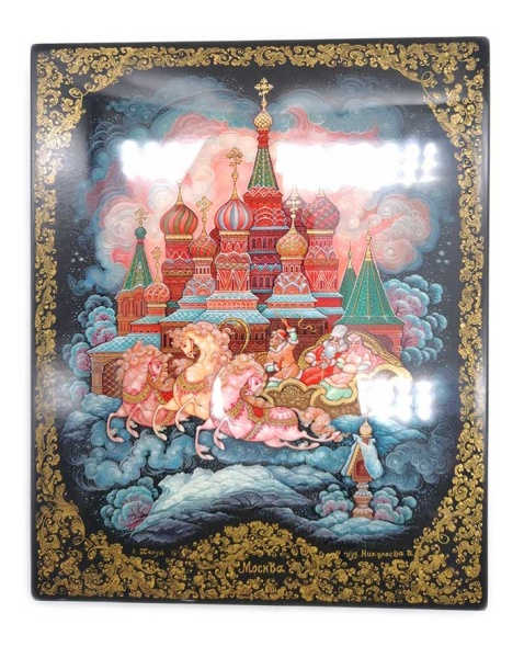 Шкатулка лаковая миниатюра Москва 18х22 см. арт. 67637633
