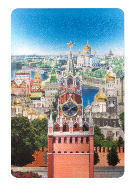 Карты игральные сувенирные фольга Москва. ХВБ. Спасская башня, цвет серебро арт. 76568733