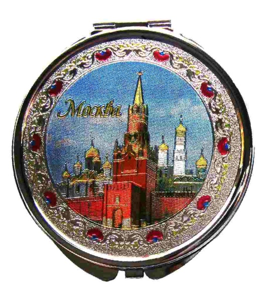 Зеркало "Москва" с фольгированной вставкой, диаметр 7 см арт 96876566