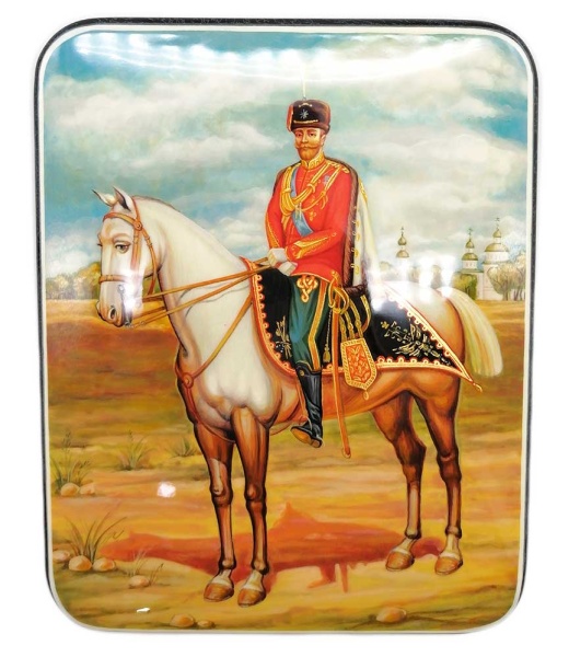 Шкатулка "Николай ll на коне" 18х15 см. арт. 473229