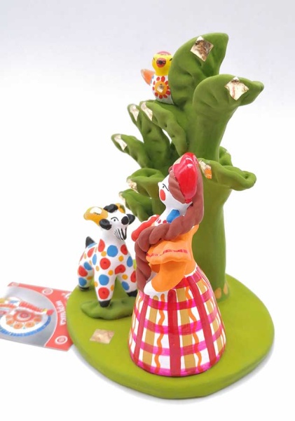 Дымковская игрушка девочка с козликом 14 см. арт. 863259