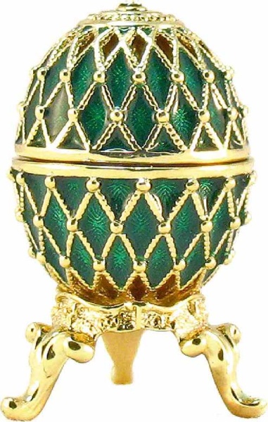 Яйцо пасхальное "Сетка" малое со стразами, цвет зелёный 3 см. арт. HE010503 