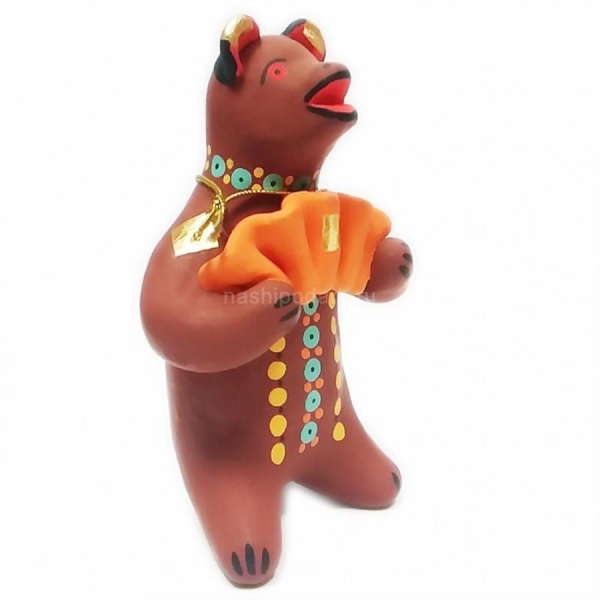Дымковская игрушка "Медведь с гармошкой" 10х6см арт. 1118166